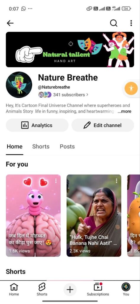 AI vedio youtube channel 